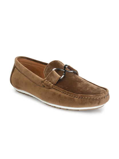 Guava Men's Tan Charming Velvet Slip On Loafers (GV20JA707)