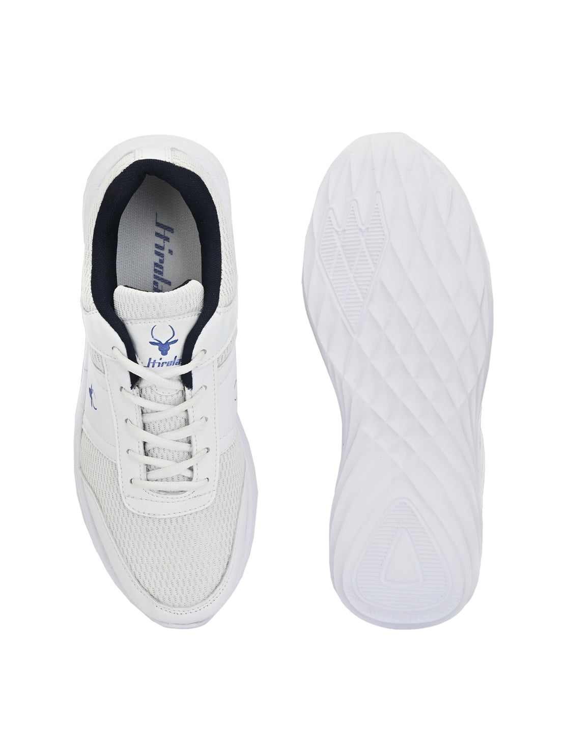 Hirolas® Men's White Synthetic Leather Lace-Up Walking Sport Shoes
