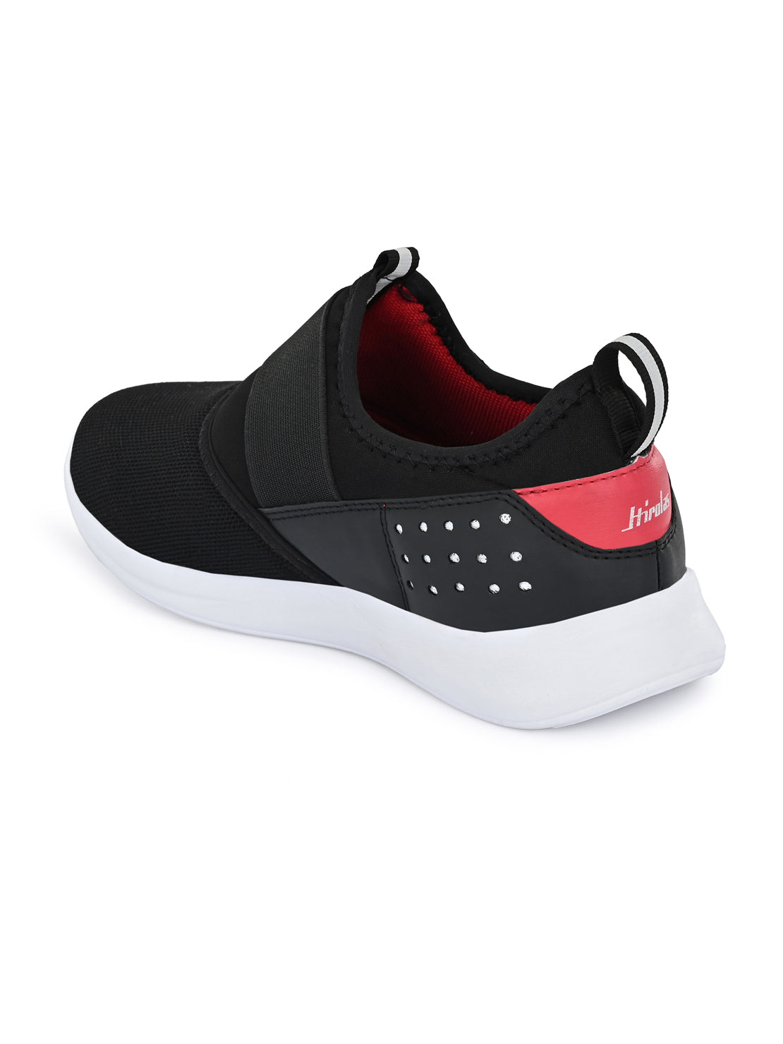 Hirolas® Men's Black Mesh Running/Walking/Gym Slip On Sport Shoes (HRL2027BLK)