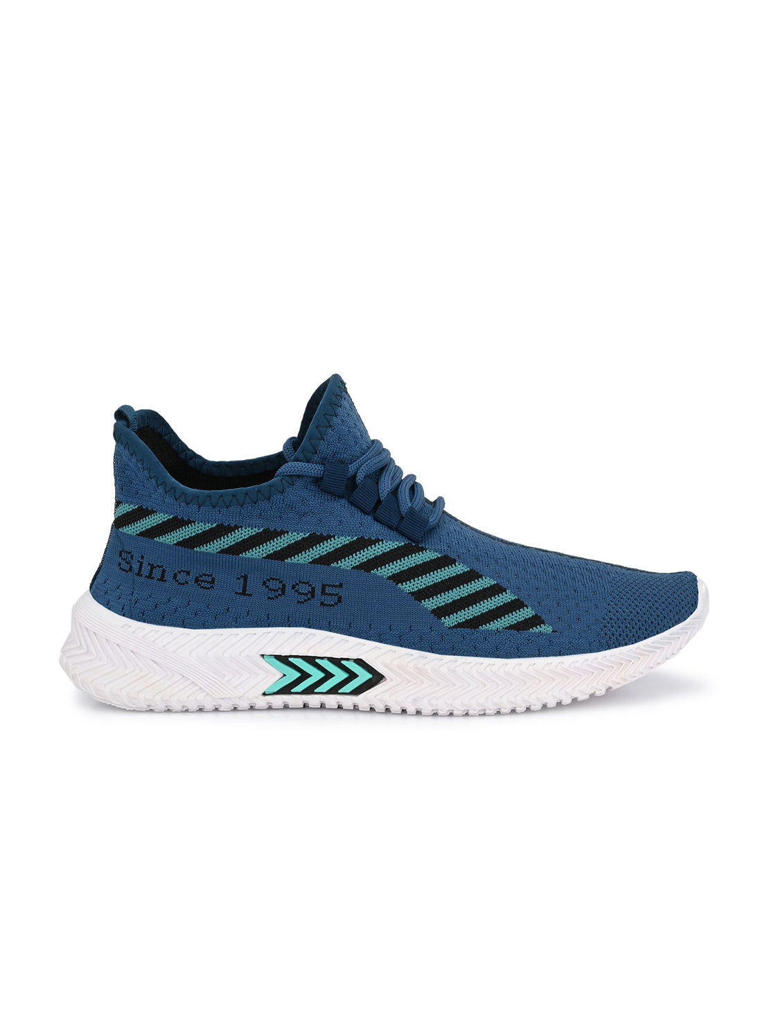 Hirolas® Men's Blue Knitted Running/Walking/Gym Lace Up Sport Shoes (HRL2038BLU)