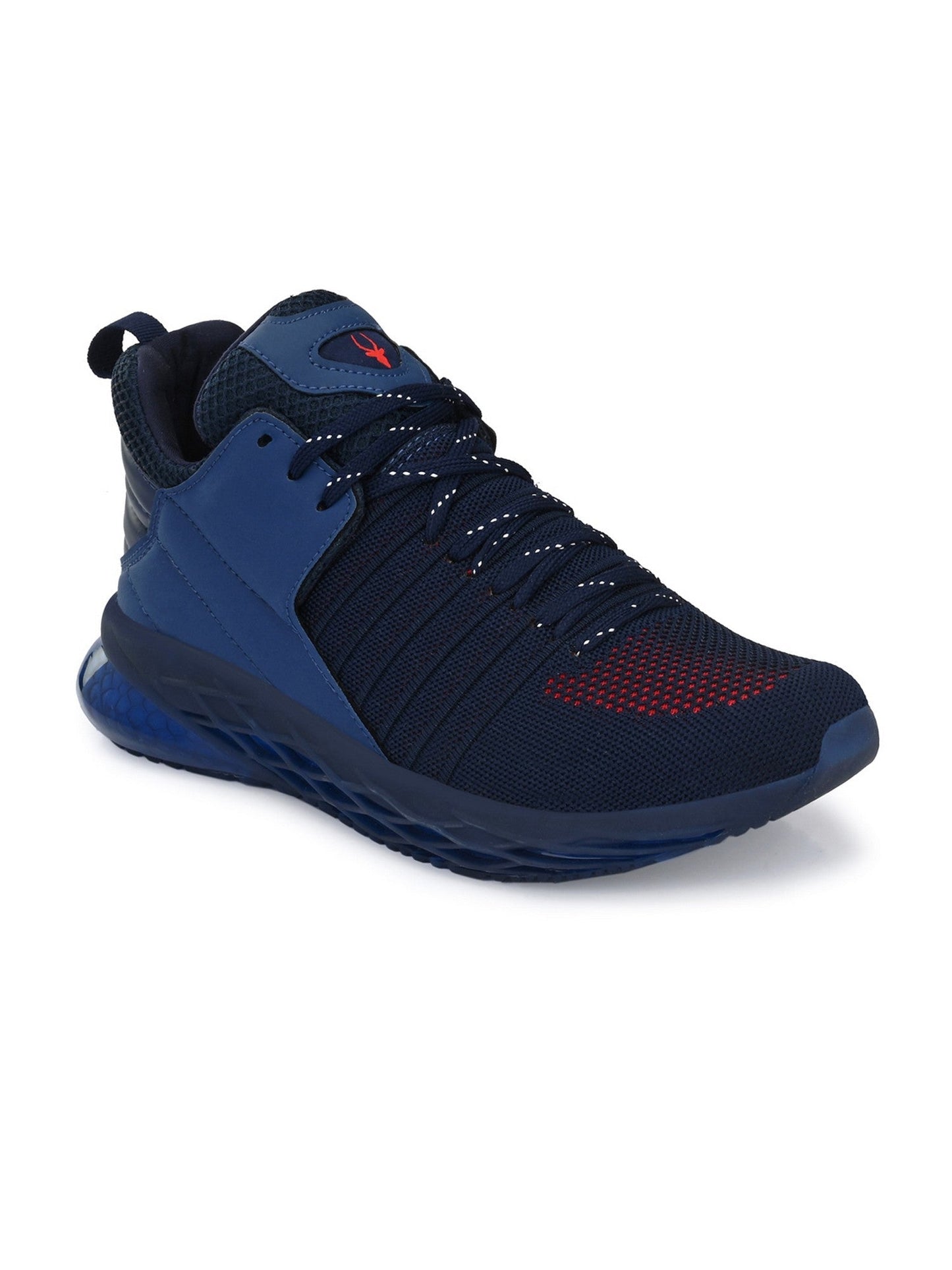 Hirolas® Men's Blue/Red Elite Shock Absorbing Walking running Fitness Athletic Training Gym Ankle Fashion Lace Up Sport Shoes (HRLMP03BLU)