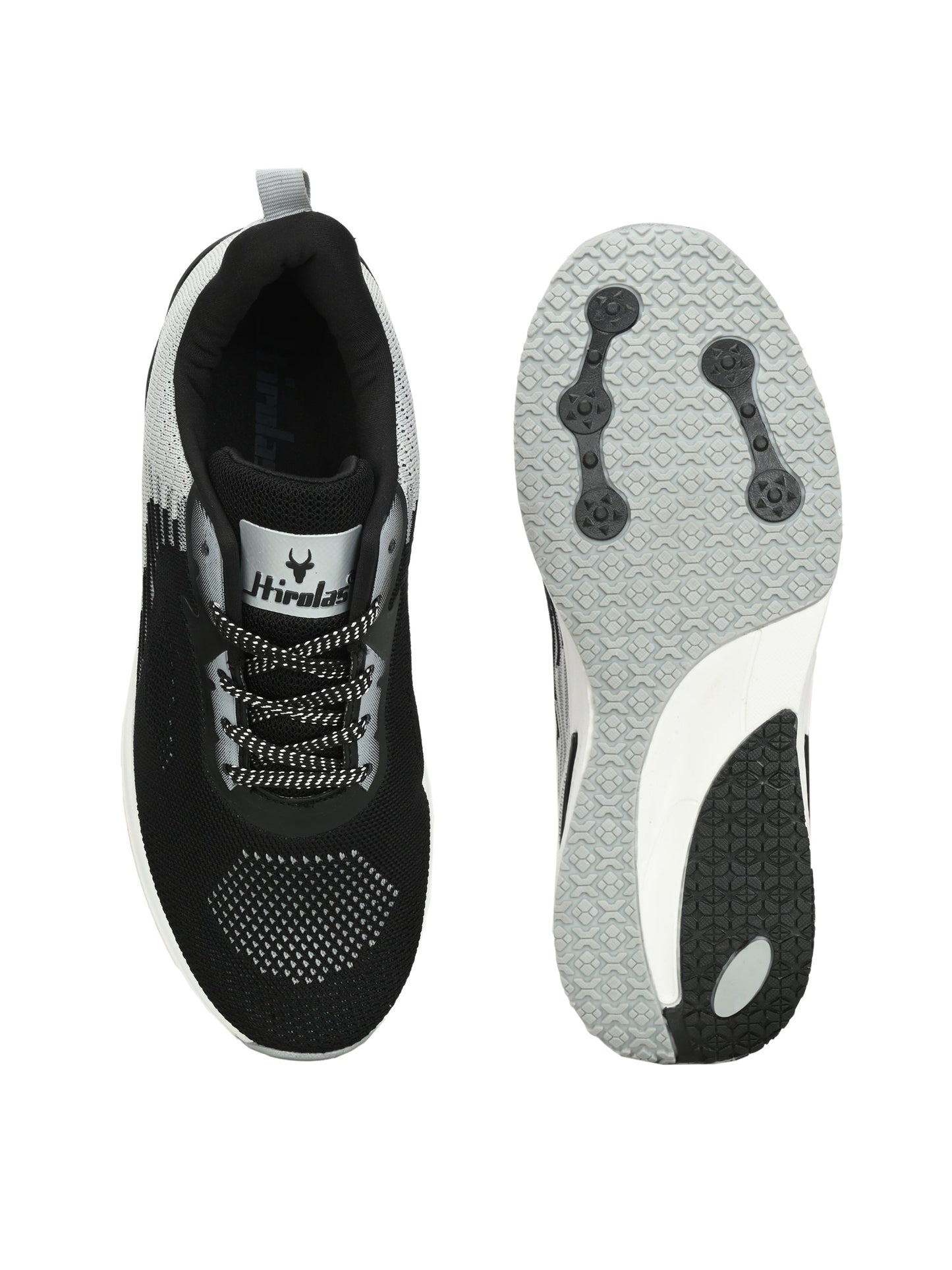 Hirolas® Men's FlexKnit Running Sport Shoes - BlackGrey HRLMP08BGR