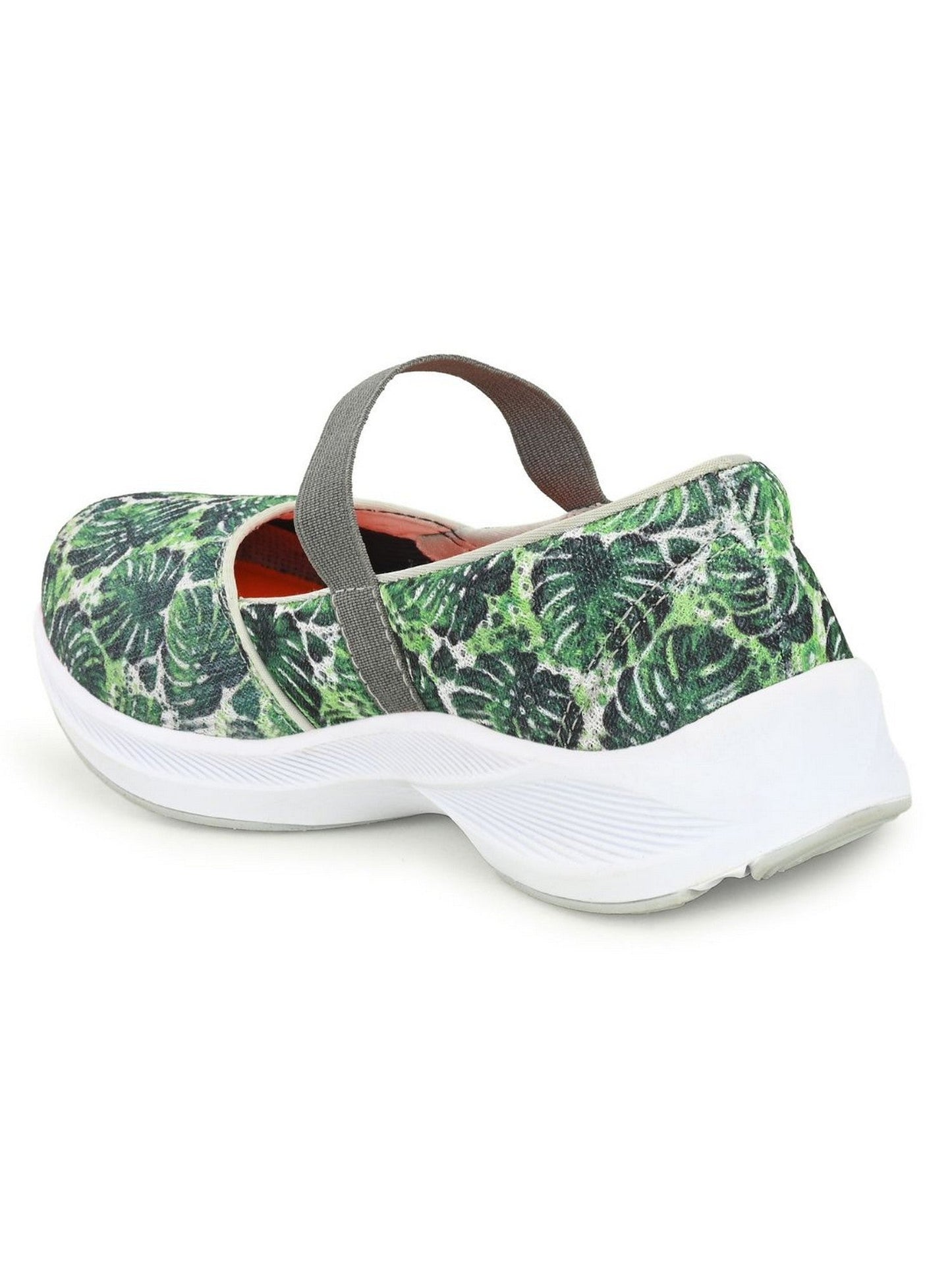 Hirolas® Women Printed Green Mesh Fitness Slip-On Walking Sports_Shoes (HRLWF12GRN)