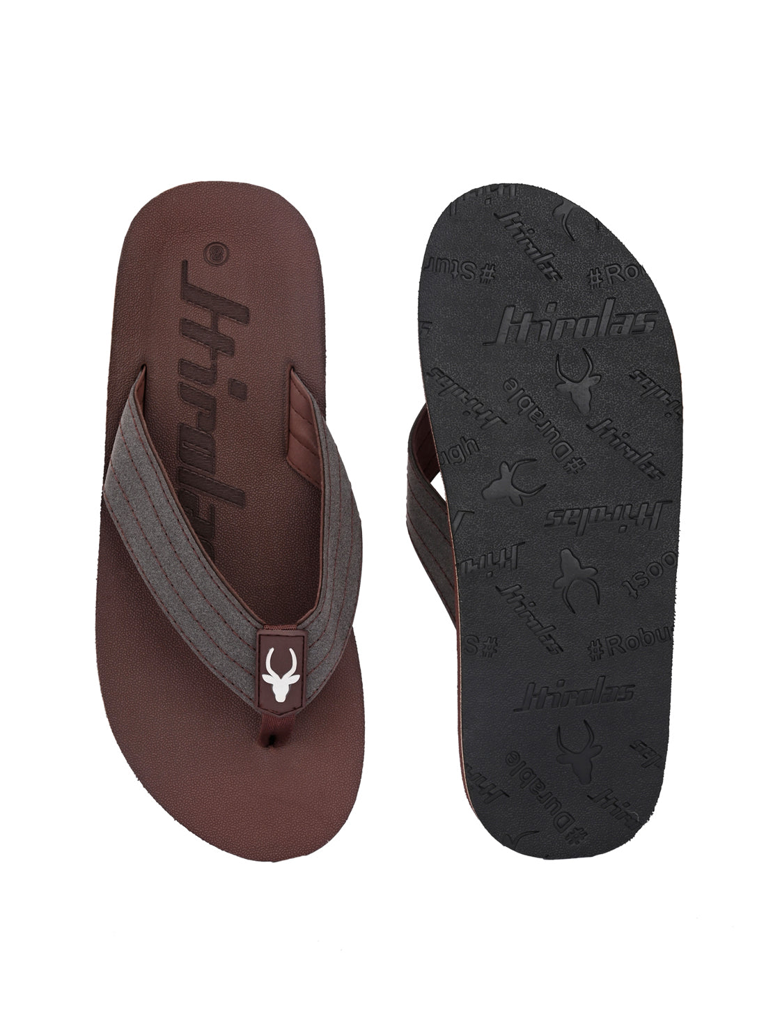 Hirolas® Men's |Comfortable Ligh-Weight Slippers/ Flip-Flops HROFF33BRN