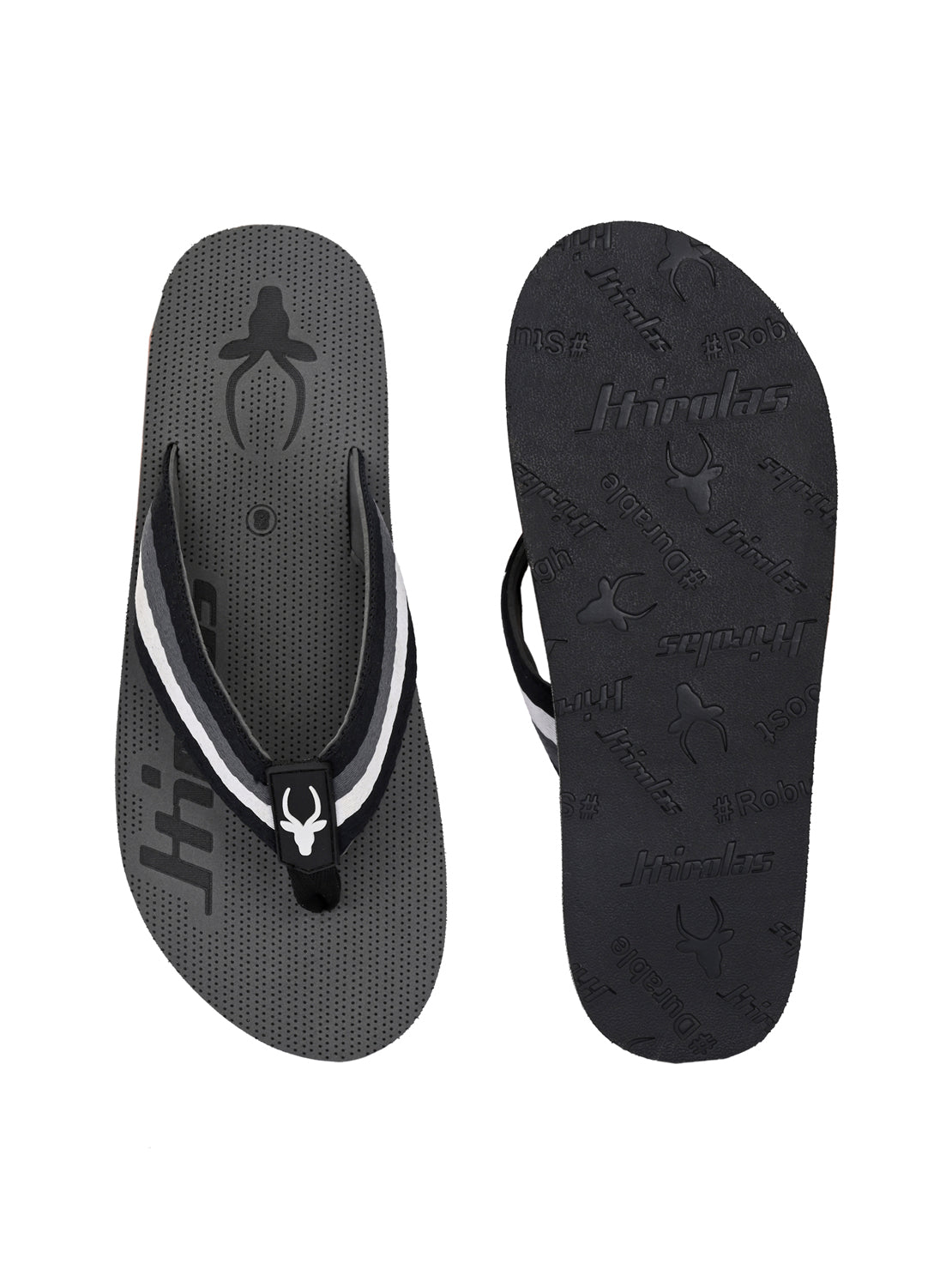 Hirolas® Men's |Comfortable Ligh-Weight Fashionable Slippers/ Flip-Flops HROFF34GRY