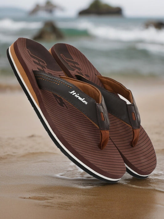 Hirolas® Men's |Comfortable Ligh-Weight Fashionable Flip-Flops HROFF35BRN