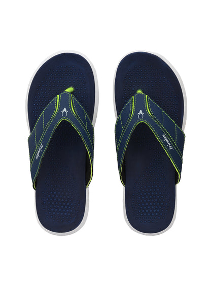 Hirolas® Men's Blue/Green CLOUDWALK | Comfortable | Ultra-Soft | Light-Weight | Shock Absorbent | Bounce Back Technology | Water-Resistant Slippers (HROFF24BUG)